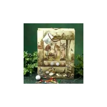 Dárkový potravinový koš Golf gifts taška papírová - motiv vintage - historie golfu