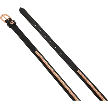 Opasek EQUESTRO Pásek kožený Rose Gold Clincher Equestro, černý Délka: 65 cm