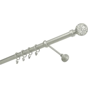 Garnýž kovová 170 cm jednořadá 25 koule retro stříbrná mat