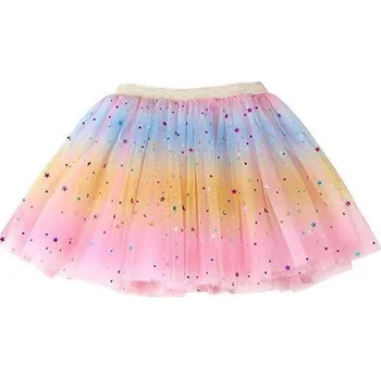 Dívčí sukně Čína Dívčí vícebarevná tutu sukýnka se třpytivými hvězdami Barva: Růžová