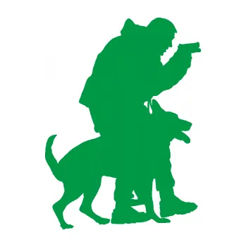 Samolepící dekorace Psovod 004 pravá (12 - zelená) SAMOLEPKA NA AUTO, NÁLEPKA, FÓLIE, POLEP, TUNING, VLASTNÍ TEXT, TISK, AUTOSAMOLEPKY.cz, POLEPY, OBRÁZEK, LOGO, 3D STICKERS