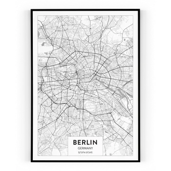 Plakát Plakát / Obraz Mapa Berlin Pololesklý saténový papír A4 - 21 x 29,7 cm