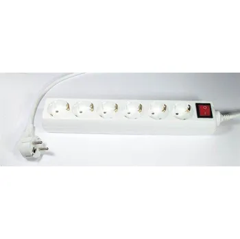 Napájecí kabel Prodlužovací kabel, 6 zásuvek, 5 m, s vypínačem
