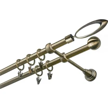 Garnýž kovová 210 cm dvouřadá - dvojitá 19 Venezia mosaz