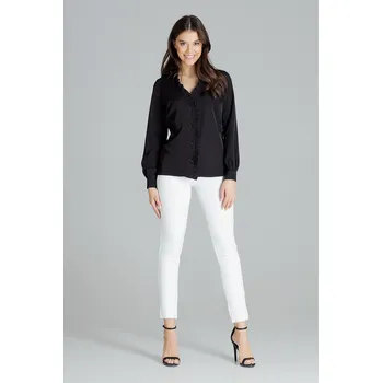 Dámská halenka Černá dámská halenka L077 Black Velikost: XL