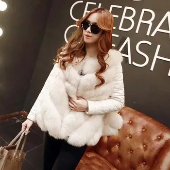 Dámská parka Dámsky kožuch - bunda plyšová s koženými rukávmi Barva: Černá, Velikost: 3XL