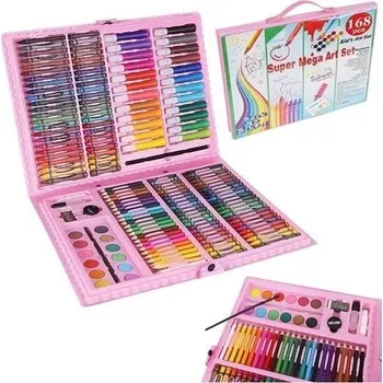 Výtvarná sada Malířská sada v kufru - 168 ks růžová