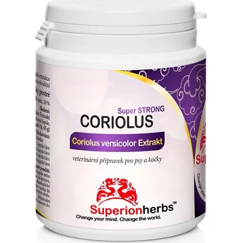 Přírodní produkt SUPERIONHERBS Coriolus versicolor Extrakt 50 % polysacharidů, 90 kapslí