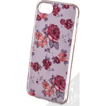 Pouzdro na mobilní telefon 1Mcz Trendy Červené pivoňky za šera TPU ochranný kryt pro Apple iPhone 7, iPhone 8, iPhone SE (2020), iPhone SE (2022) fialová červená (violet red)