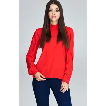 Dámská halenka Hladká červená halenka M595 Velikost: L