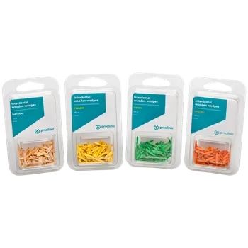 Proclinic Dřevěné zubní klínky, 100 ks Barva: Oranžová