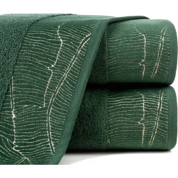 Ručník Bavlněný froté ručník s bordurou METALIC 50x90 cm, zelená, 480 gr Mybesthome
