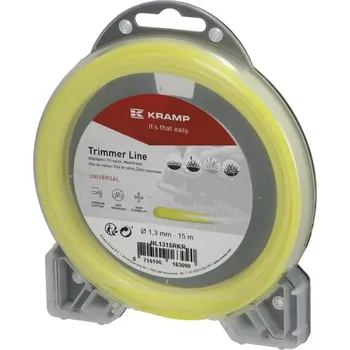 Žací struna žlutá, kulatá, 1,3 mm x 15 m Kramp (KP-NL1315RKR) (Standardní typ žací struny pro sekání nízké i vysoké trávy, typ nylonové lanko kruhové, průměr 1,3 mm, délka 15 m.)