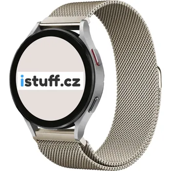 Příslušenství k chytrým hodinkám Kovový řemínek milánský tah 22mm pro Samsung / Huawei / Xiaomi / Garmin Barva: Starobně zlatá