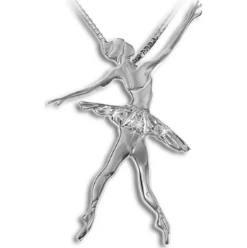 Přívěsek Mikelart,Stříbrný přívěsek baletka - zirkony 029IB,stříbro 925/1000