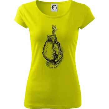 Boxerské rukavice kreslené na výšku - Dámské triko Pure - L ( Limetková )