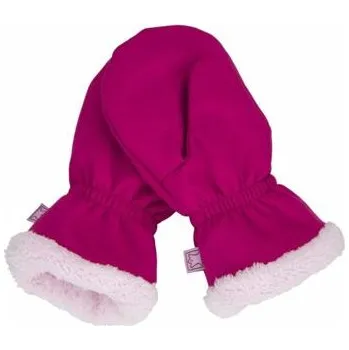 Dětské softshellové rukavice Fantom s kožíškem růžové - palčáky velikost rukavic 3,5-5 let (3)