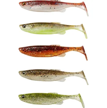 Rybářský háček 5ks - Gumová Nástraha Savage Gear Fat Minnow T-Tail 10,5cm 11gr Clearwater Mix