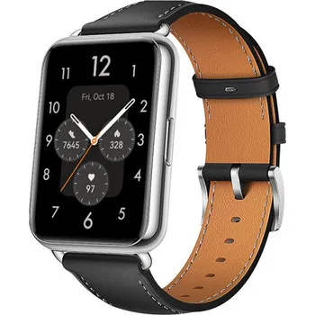 Ostatní příslušenství k chytrým hodinkám eses Kožený řemínek pro Huawei Watch Fit 2 - Černý