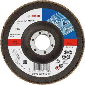 Brusný kotouč BOSCH Lamelový brusný kotouč X431, Standard for Metal, 125 mm, 22,23 mm, 80 2608603658 free_store_pickup