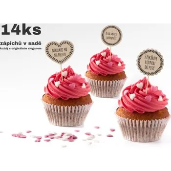 Party nádobí Zápichy do cupcakes - s lístečky - 14 ks