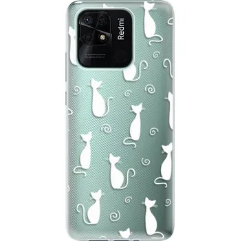 Pouzdro na mobilní telefon Odolné silikonové pouzdro iSaprio - Cat pattern 05 - white - Xiaomi Redmi 10C
