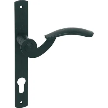 Dveřní kování MP KOVÁNÍ LR - TILLY - ÚZKÝ ŠTÍT Provedení: PZ (vložkový zámek), Povrch: Kovaná černá, Rozteč: 90 mm