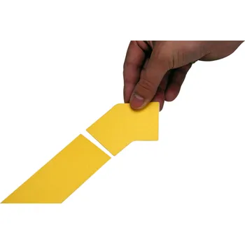 Výstražná páska Rohy 45° - příslušenství extra odolných podlahových pásek - Oranžová / 100 mm