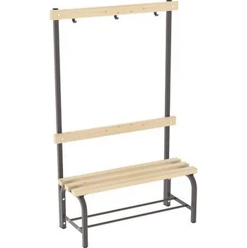 Zahradní lavice Šatní lavice s věšákovou stěnou, 100 cm, hnědá, smrkové latě