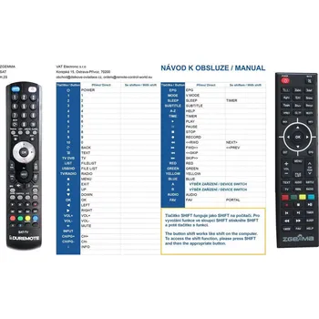 Dálkový ovladač General ZGEMMA STAR H.2S, H7, H9, H10, H11 - dálkový ovladač