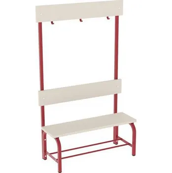 Šatní lavice s věšákovou stěnou, 100 cm, červená, laminovaná dřevotříska