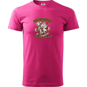 Pánská móda Když nemáš na banány, nepořizuj si opici - Klasické pánské triko vyšší gramáže - XL ( Purpurová )