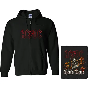 Pánské oblečení mikina s kapucí a zipem AC/DC - Hells Bells, got my bell II