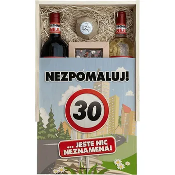 Dárkový potravinový koš Bohemia Gifts Dárková dřevěná bedna k 30. narozeninám