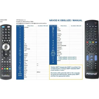 Dálkový ovladač General AMIKO VIPER 4K51 - náhradní dálkový ovladač