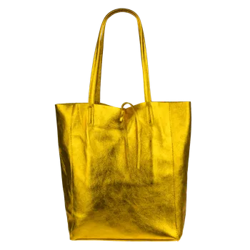 NovaKabelka.cz Kožená italská kabelka Annalisa Oro Scura Lucida