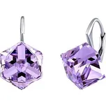 Stříbrné náušnice fialové kostky Swarovski® Crystals VSW034E
