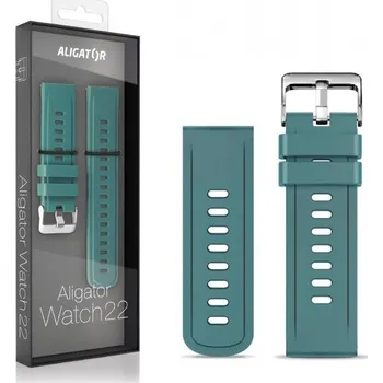 Řemínek na hodinky Řemínek silikonový ALIGATOR 22mm, zelený