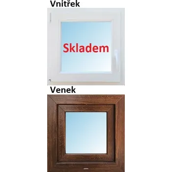 Okno Soft plastové okno 40x40 cm Zlatý dub/Bílá, otevíravé, Levé