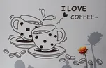 Samolepka na zeď Šálky kávy 73 x 46 cm