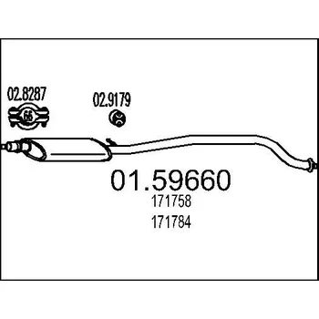 Výfukový systém Střední tlumič výfuku MTS 01.59660