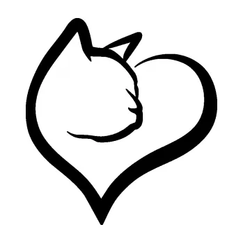 Samolepící dekorace SAMOLEPKA Kočka 027 pravá v srdíčku (01 - černá) NA AUTO, NÁLEPKA, FÓLIE, POLEP, TUNING, VLASTNÍ TEXT, TISK, AUTOSAMOLEPKY.cz, POLEPY, OBRÁZEK, LOGO, SAMOLEPKY