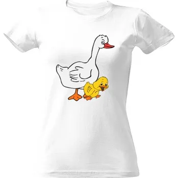 Dámské tričko Tričko s potiskem Husa s housaty dámské