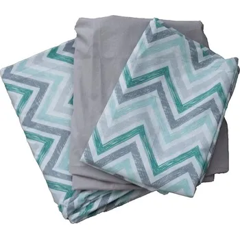 Povlečení BabyTýpka 3-dílná sada povlečení - Cikcak Mint Grey