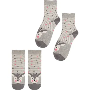 Dívčí ponožky WOLA SRNKA,PUNTÍKY šedé Velikost: 15-17