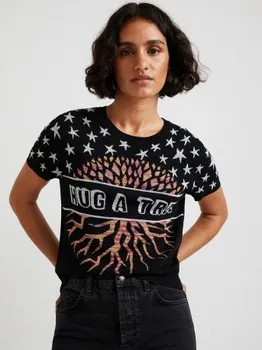 Dámské tričko Desigual Dámské triko Hug and Tree 21WWTK54/2000 - černé - S Desigual 21WWTK54/2000