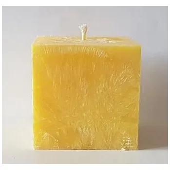 Svíčka Kostka, Barva olivová, Vůně svěží aloe