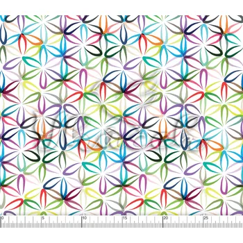 Zakázkový tisk, softshell, kočárkovina... Květy v kruhu Látky k tisku: Microfirba