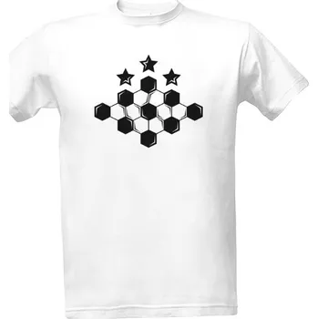 Tričko s potiskem Logo s texturou míče a třemi hvězdami pánské