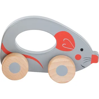 Dětské zboží small foot Dřevěná jezdící zvířátka do ruky myš